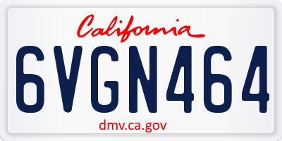 CA license plate 6VGN464