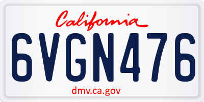 CA license plate 6VGN476