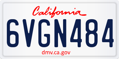CA license plate 6VGN484
