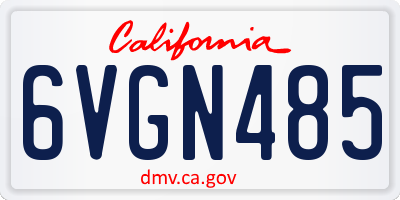 CA license plate 6VGN485