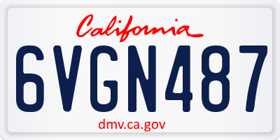CA license plate 6VGN487