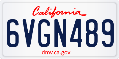 CA license plate 6VGN489