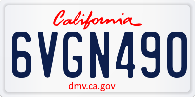 CA license plate 6VGN490