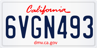 CA license plate 6VGN493