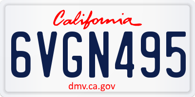CA license plate 6VGN495