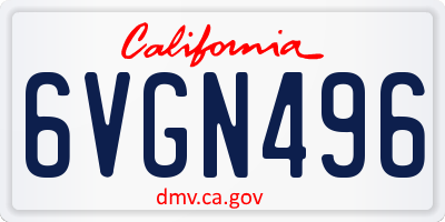 CA license plate 6VGN496
