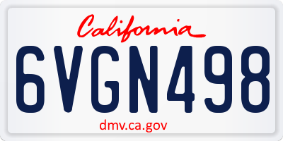 CA license plate 6VGN498