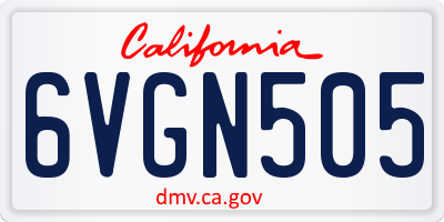 CA license plate 6VGN505