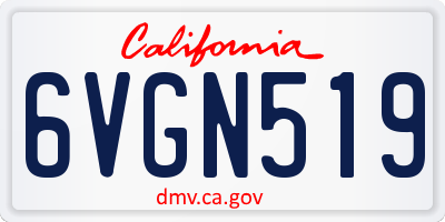 CA license plate 6VGN519