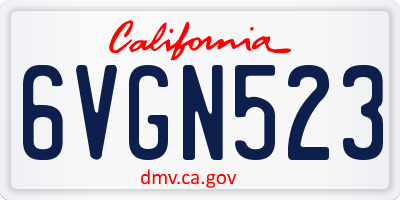 CA license plate 6VGN523