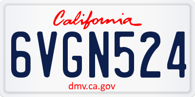 CA license plate 6VGN524