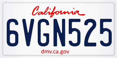 CA license plate 6VGN525