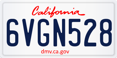 CA license plate 6VGN528