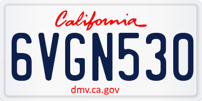 CA license plate 6VGN530