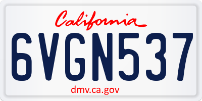 CA license plate 6VGN537