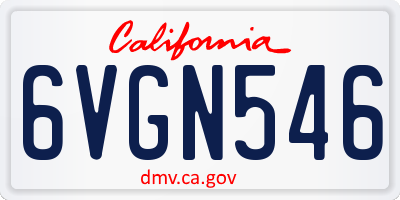 CA license plate 6VGN546