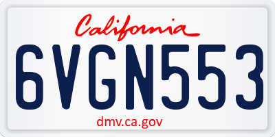 CA license plate 6VGN553