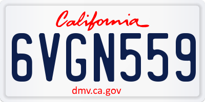 CA license plate 6VGN559