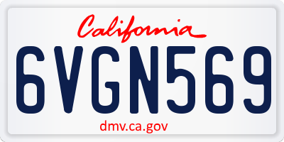 CA license plate 6VGN569
