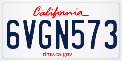 CA license plate 6VGN573