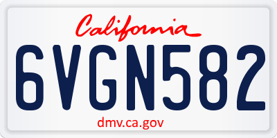 CA license plate 6VGN582