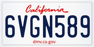 CA license plate 6VGN589