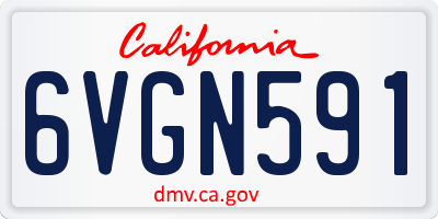 CA license plate 6VGN591