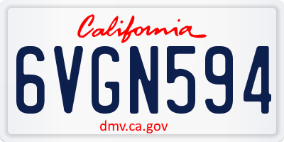 CA license plate 6VGN594