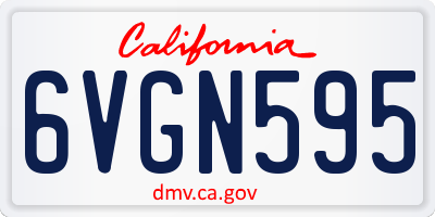 CA license plate 6VGN595