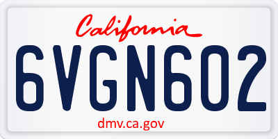 CA license plate 6VGN602