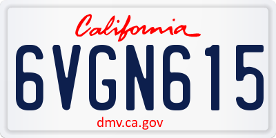 CA license plate 6VGN615