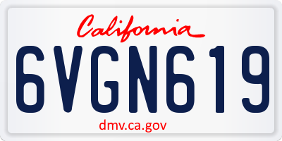 CA license plate 6VGN619