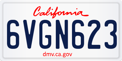 CA license plate 6VGN623