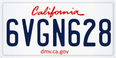 CA license plate 6VGN628