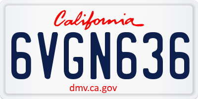 CA license plate 6VGN636