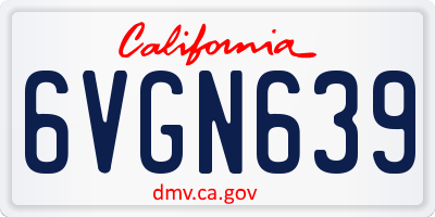 CA license plate 6VGN639