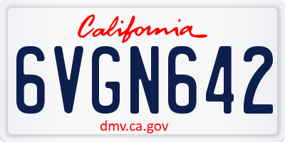 CA license plate 6VGN642
