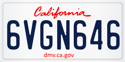 CA license plate 6VGN646