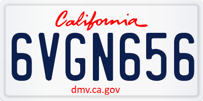 CA license plate 6VGN656