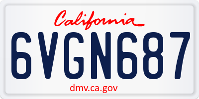 CA license plate 6VGN687