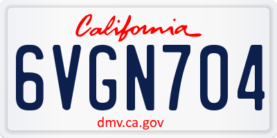 CA license plate 6VGN704