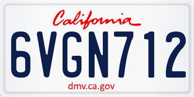 CA license plate 6VGN712