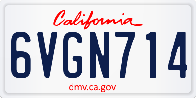 CA license plate 6VGN714