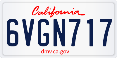 CA license plate 6VGN717