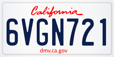 CA license plate 6VGN721