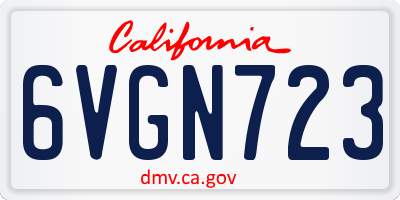 CA license plate 6VGN723