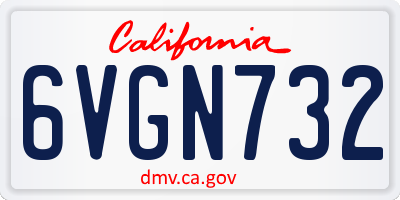 CA license plate 6VGN732