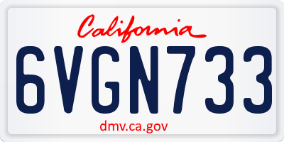 CA license plate 6VGN733