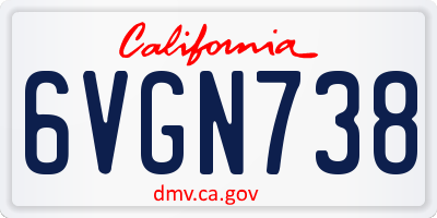 CA license plate 6VGN738