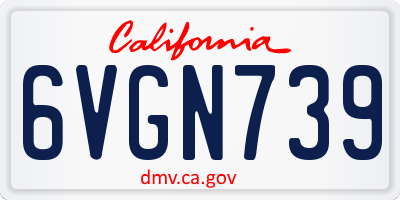 CA license plate 6VGN739